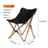 Small original beech butterfly chair black cloth