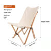 Large original beech butterfly chair beige white cloth