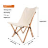 Small original beech butterfly chair beige white cloth