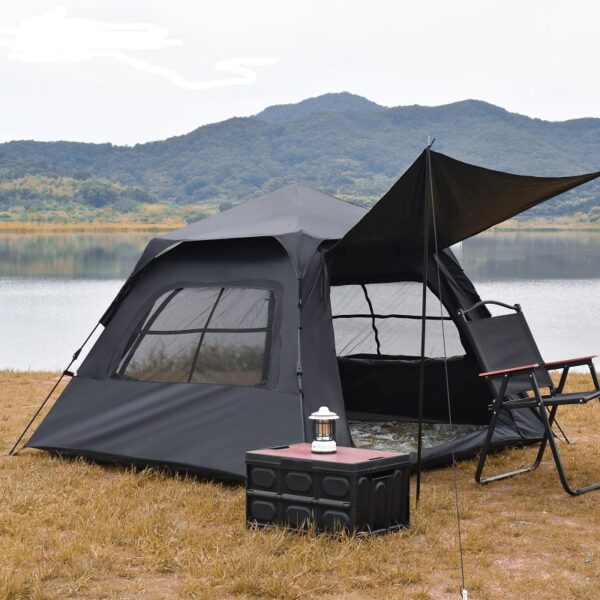 New outdoor vinyl tent sunscreen lattice window outdoor overnight equipment automatic quick-opening camping tent in stock