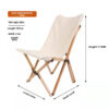 Oversized original beech butterfly chair in beige white cloth