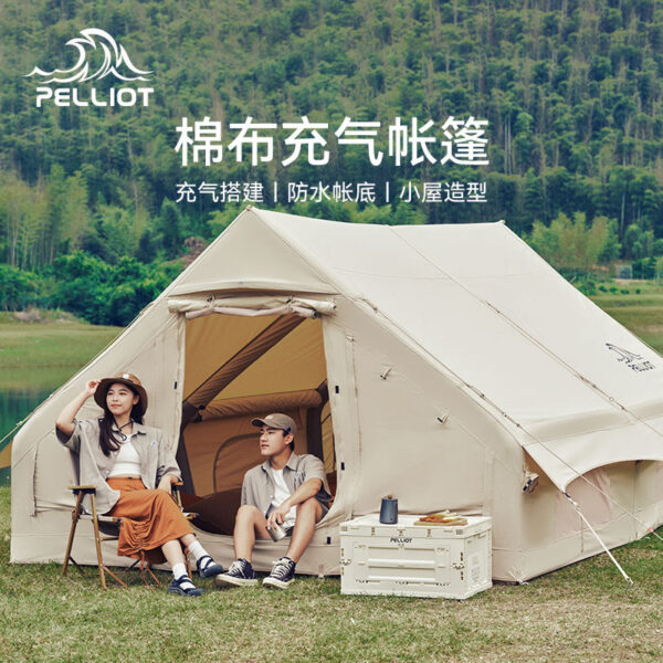 Birch and inflatable tent outdoor camping 12 square meters large space cotton ridge tent camp tent wholesale