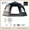 Black hexagonal tent + moisture-proof mat