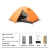 Outdoor hiking tent (detachable inside and out) Sunset orange