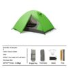 Outdoor hiking tent (detachable inside and out) grass green