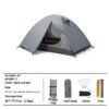 Outdoor hiking tent (detachable inside and out) dark grey