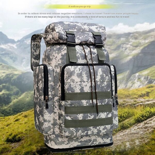 Large Capacity Casual Tactical Backpack Multifunctional Camouflage Backpack Men’s and Women’s Outdoor Expandable Hiking Mountaineering Bag